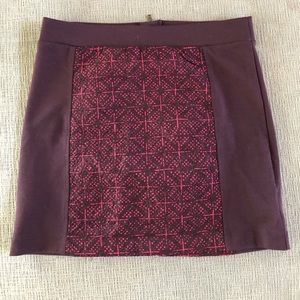 American Eagle Maroon and Pink Mini Skirt